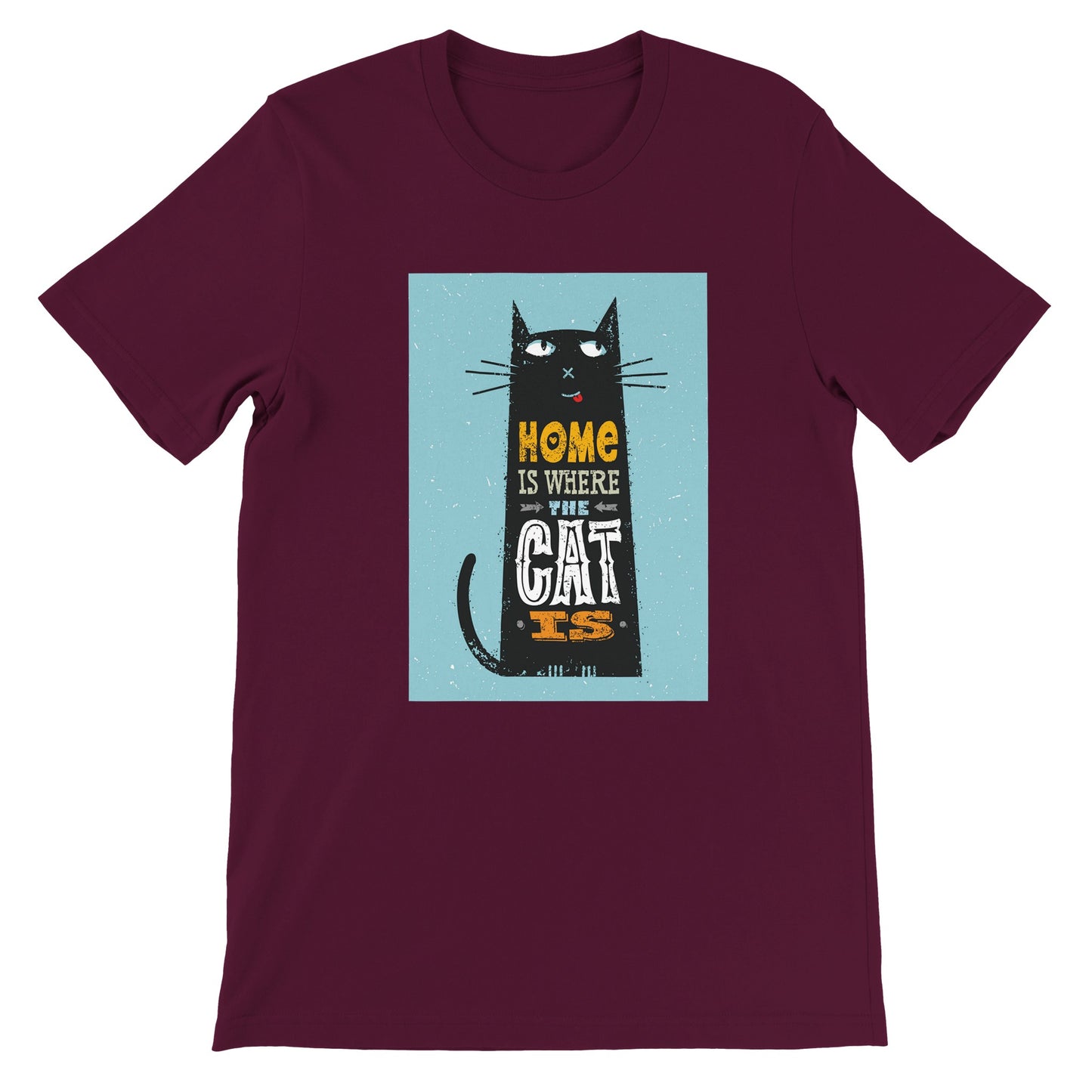 Budget Unisex Crewneck T-shirt/Home-Is-Where-The-Cat-Is