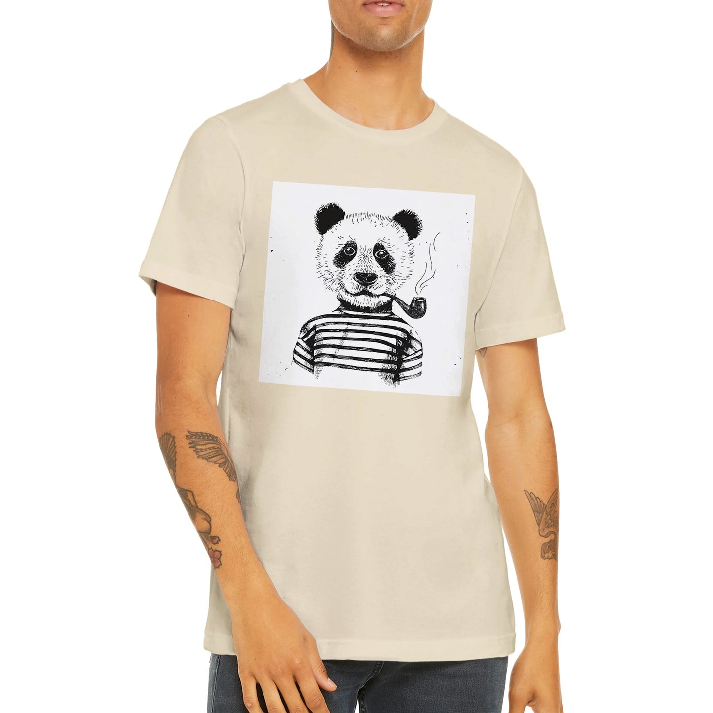 Budget Unisex Crewneck T-shirt/Panda-Pipe