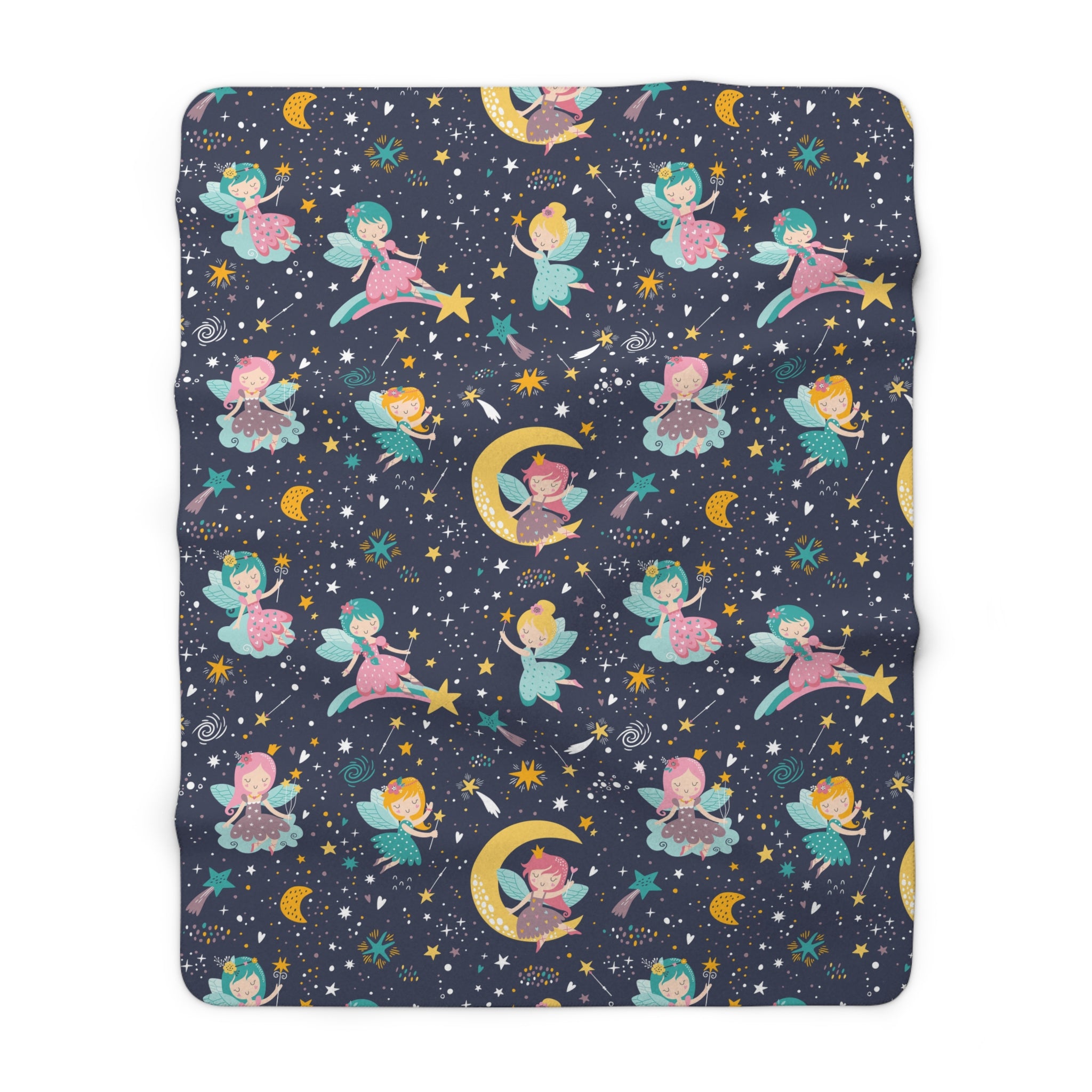 Fairy-Magic-Pattern/Sherpa Fleece Blanket - Enet Images