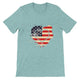 budget Unisex Crewneck T-shirt/American-Vintage-Flag-Heart - Enet Images