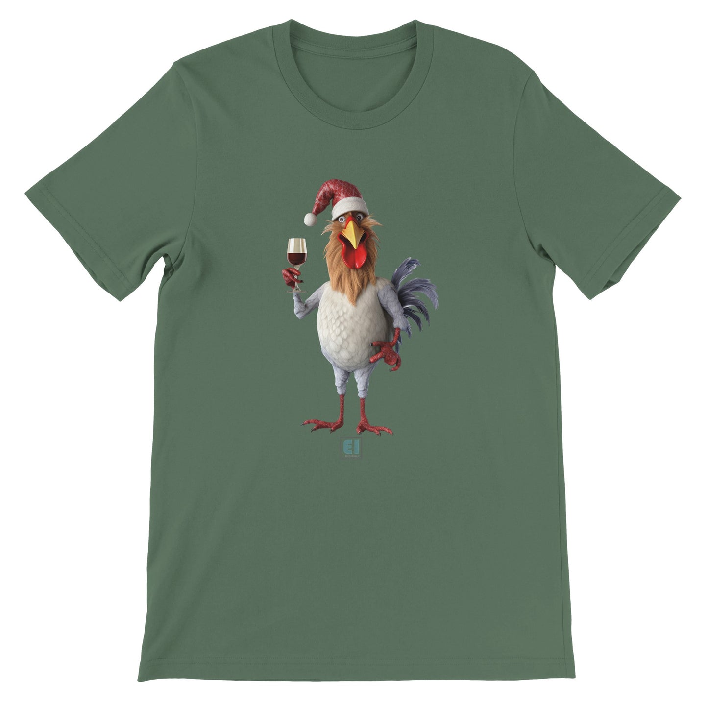 Budget Unisex Crewneck T-shirt/Rooster-Christmas