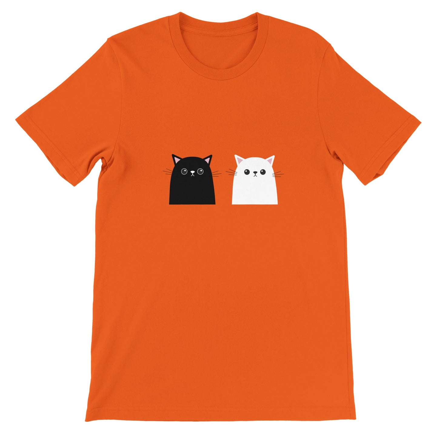 Budget Unisex Crewneck T-shirt/Black-&-White-Cat