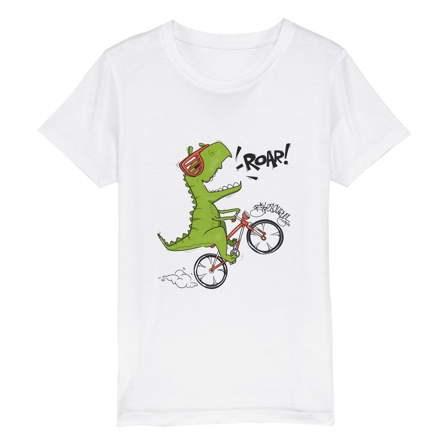 Organic Kids Crewneck T-shirt/Dino-Roar