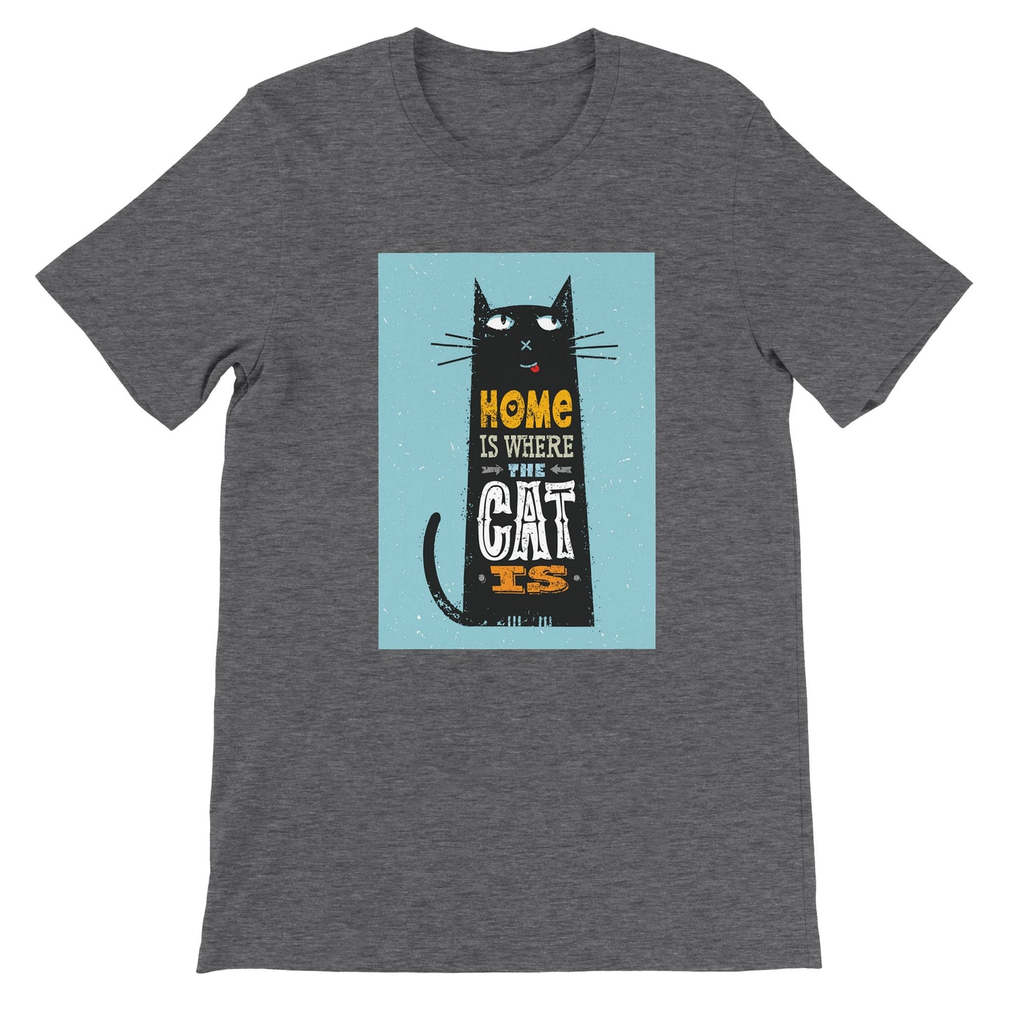 Budget Unisex Crewneck T-shirt/Home-Is-Where-The-Cat-Is