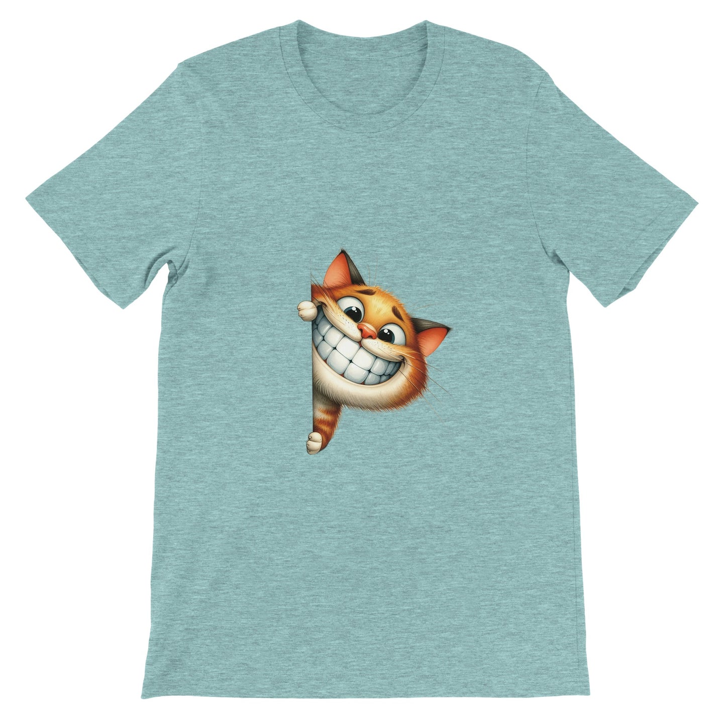 Budget Unisex Crewneck T-shirt/Funny-Cat-Peeking