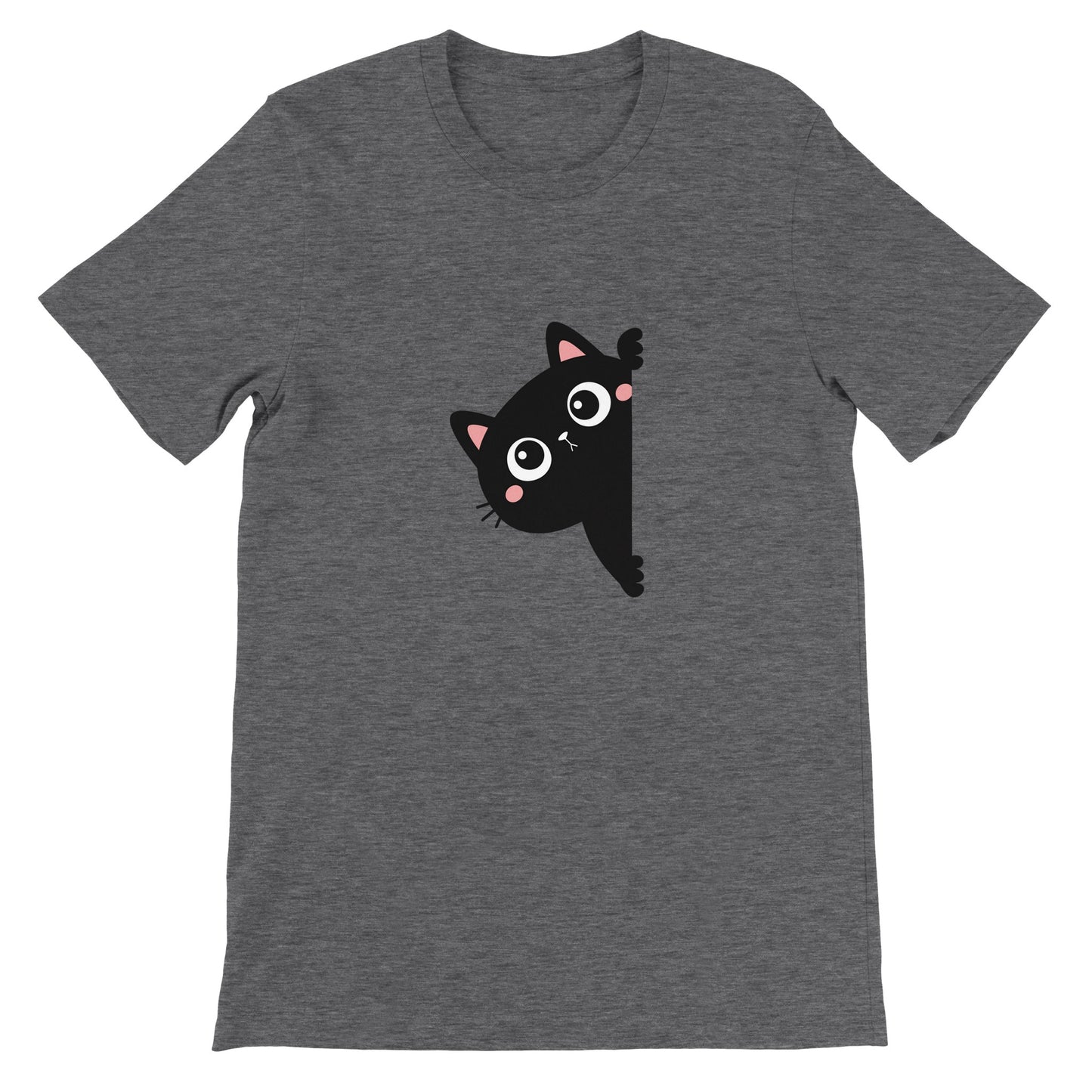 Budget Unisex Crewneck T-shirt/Black-Cat-Hiding