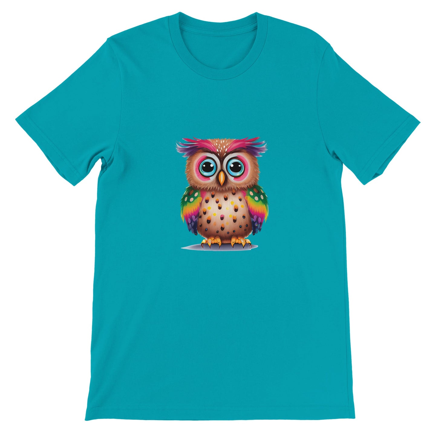 Budget Unisex Crewneck T-shirt/Colorful-Funny-Owl