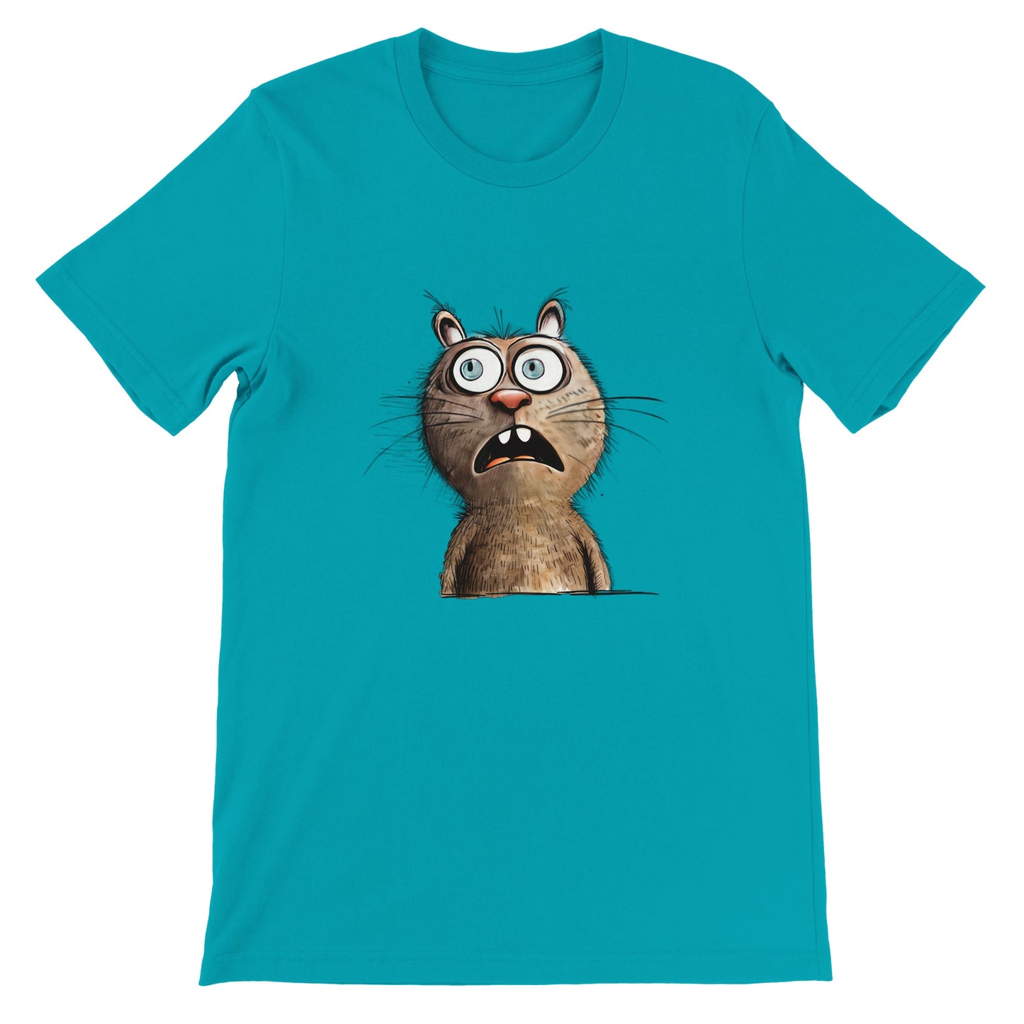 Budget Unisex Crewneck T-shirt/Funny-Cat-Face