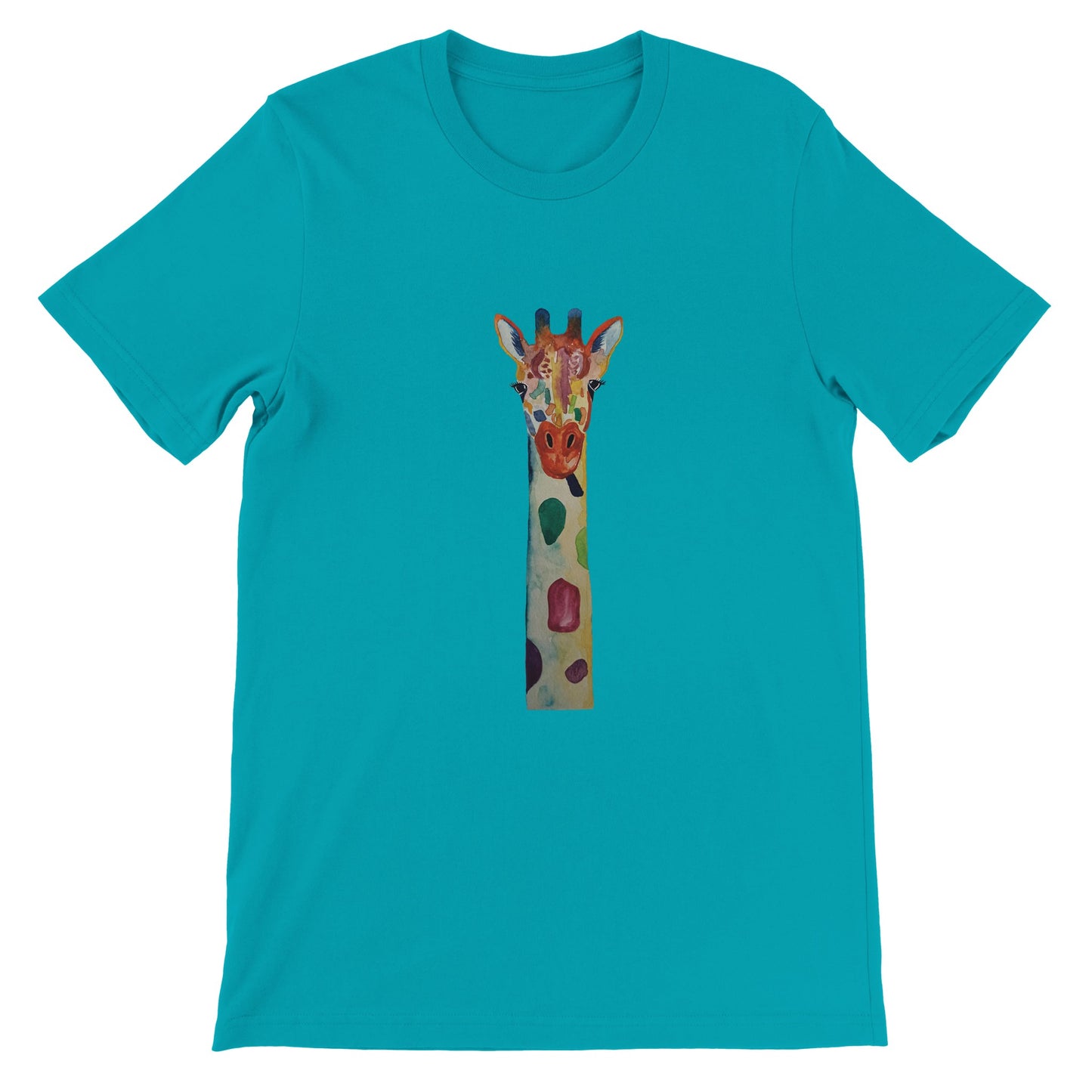 Budget Unisex Crewneck T-shirt/Giraffe-Watercolor