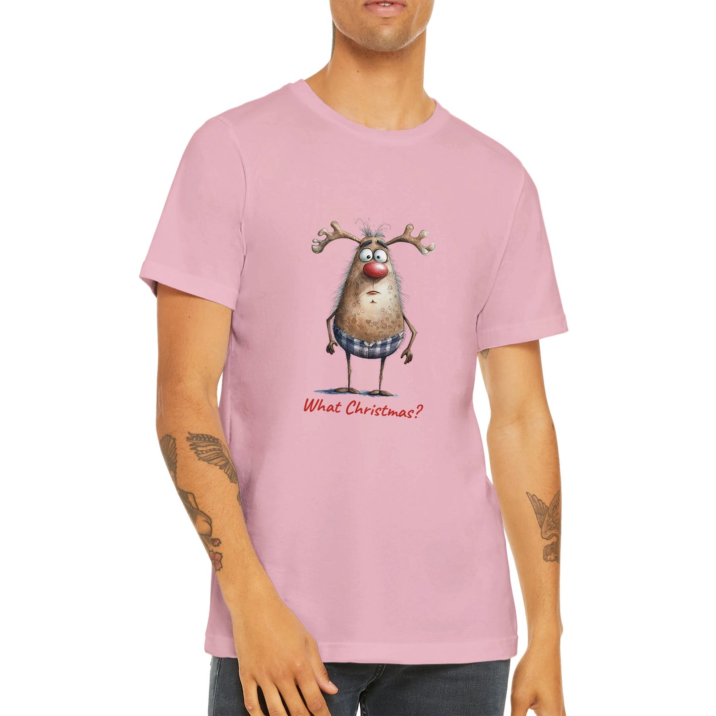 Budget Unisex Crewneck T-shirt/Deer-What-Christmas