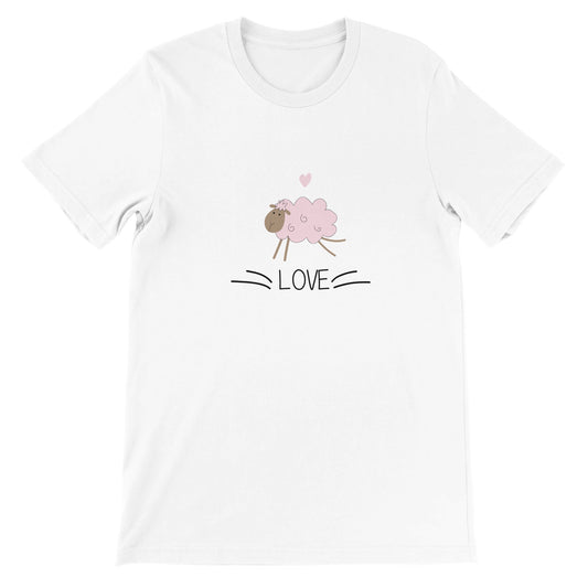 Günstiges Unisex-T-Shirt mit Rundhalsausschnitt/Love-Sheep