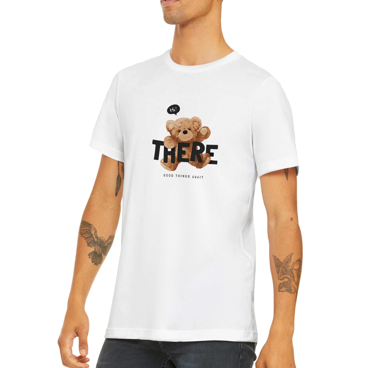 Budget Unisex Crewneck T-shirt/Teddy-Bear-Good-Things-Await