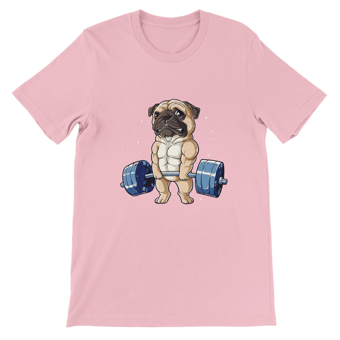 Budget Unisex Crewneck T-shirt/Pug-Weightlifting