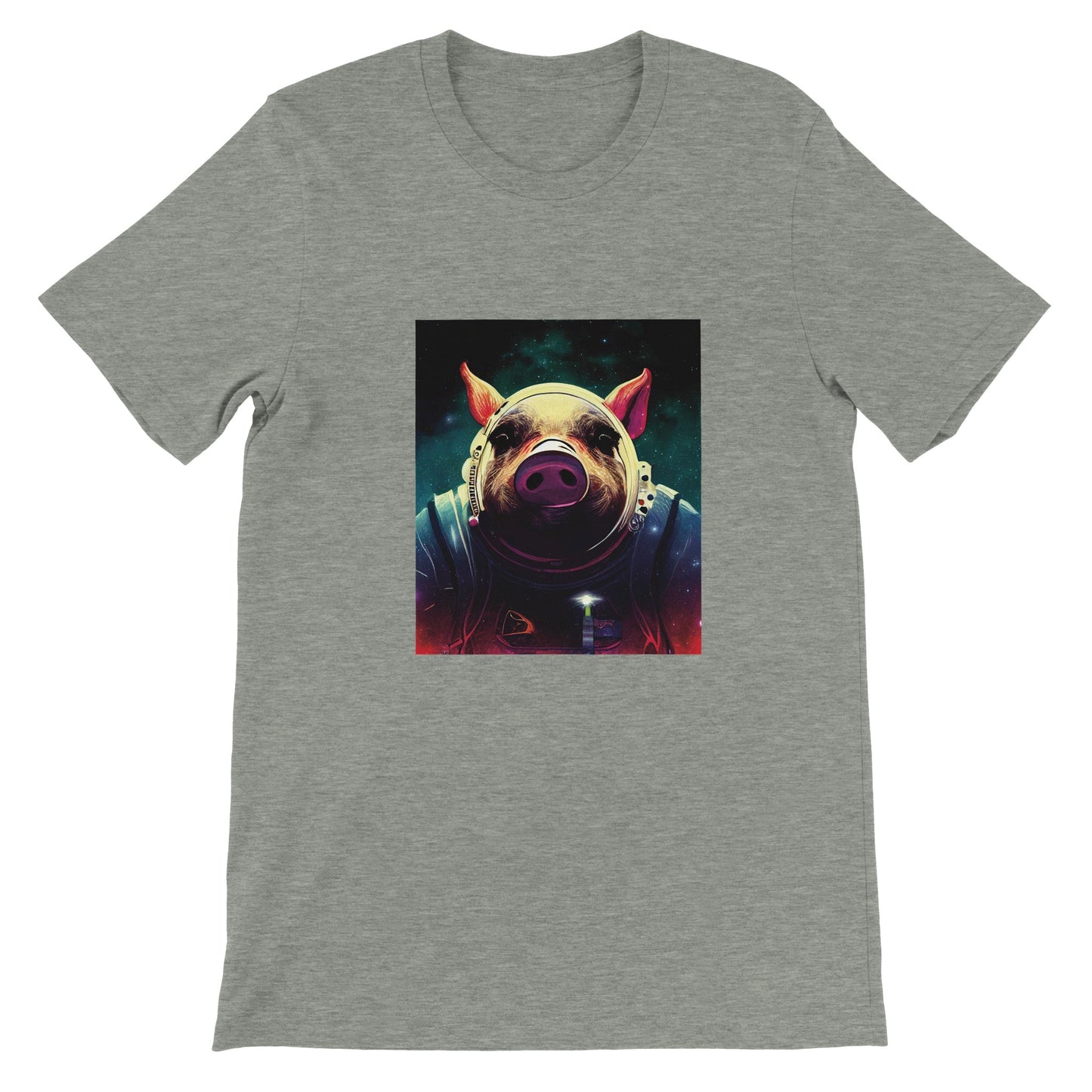 Budget Unisex Crewneck T-shirt/Pig-Astronaut