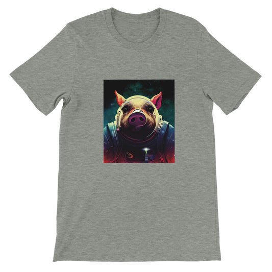 Budget Unisex Crewneck T-shirt/Pig-Astronaut