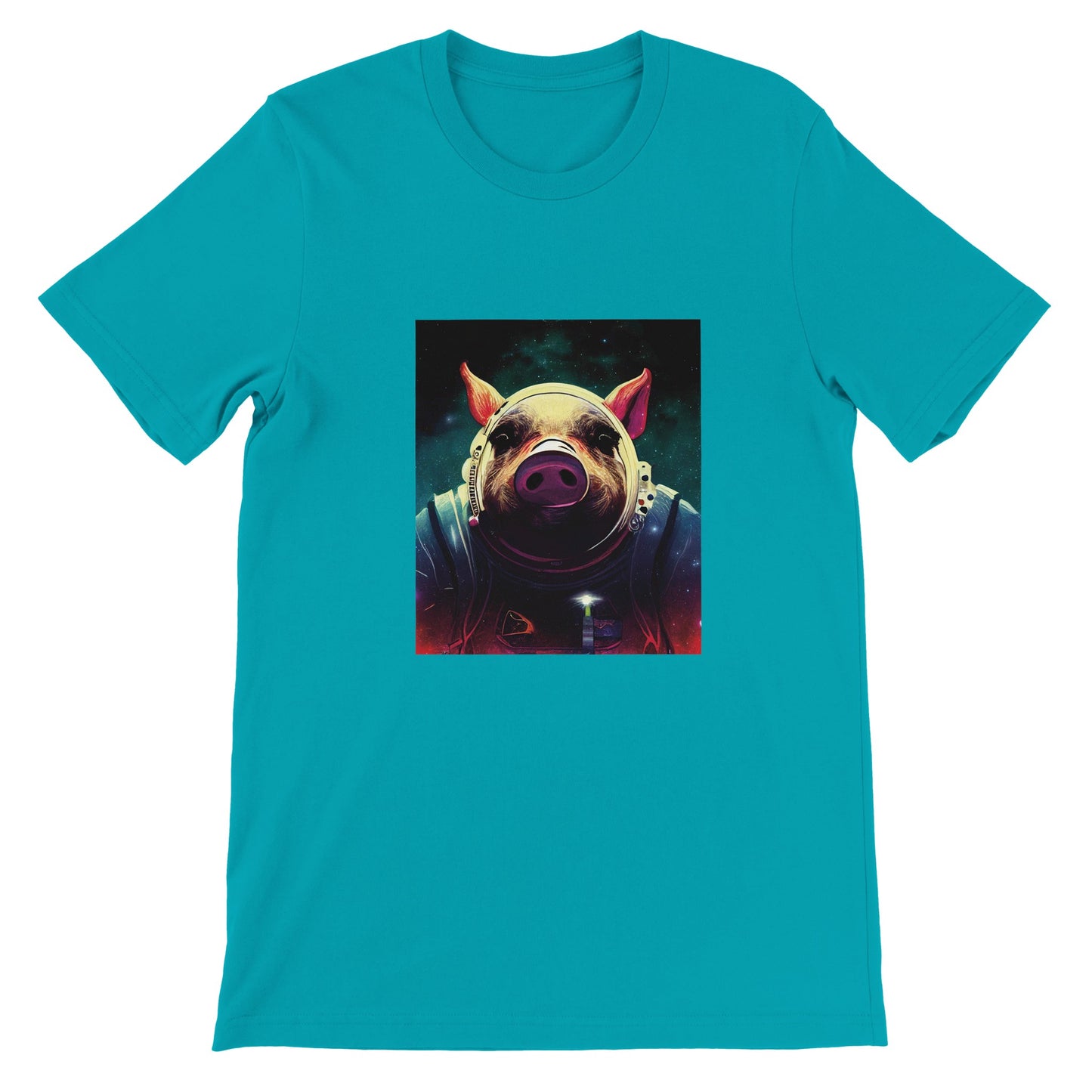 Budget Unisex Crewneck T-shirt/Pig-Astronaut