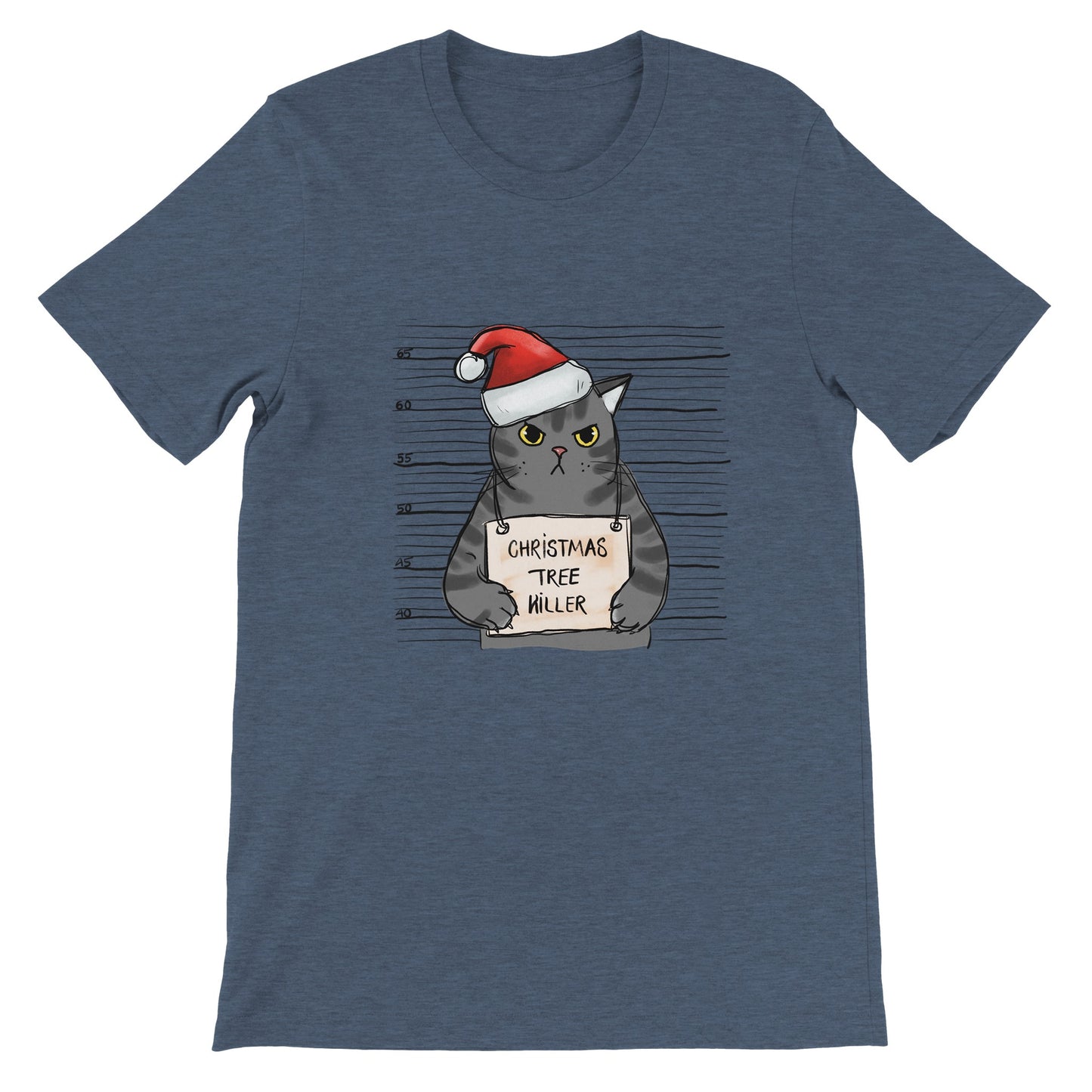 Budget Unisex Crewneck T-shirt/Cat-Christmas Tree-Killer