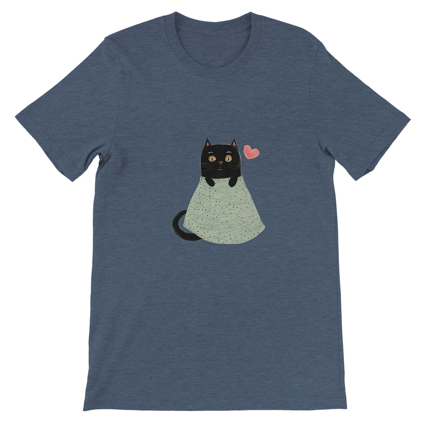 Budget Unisex Crewneck T-shirt/Cute-Black-Cat