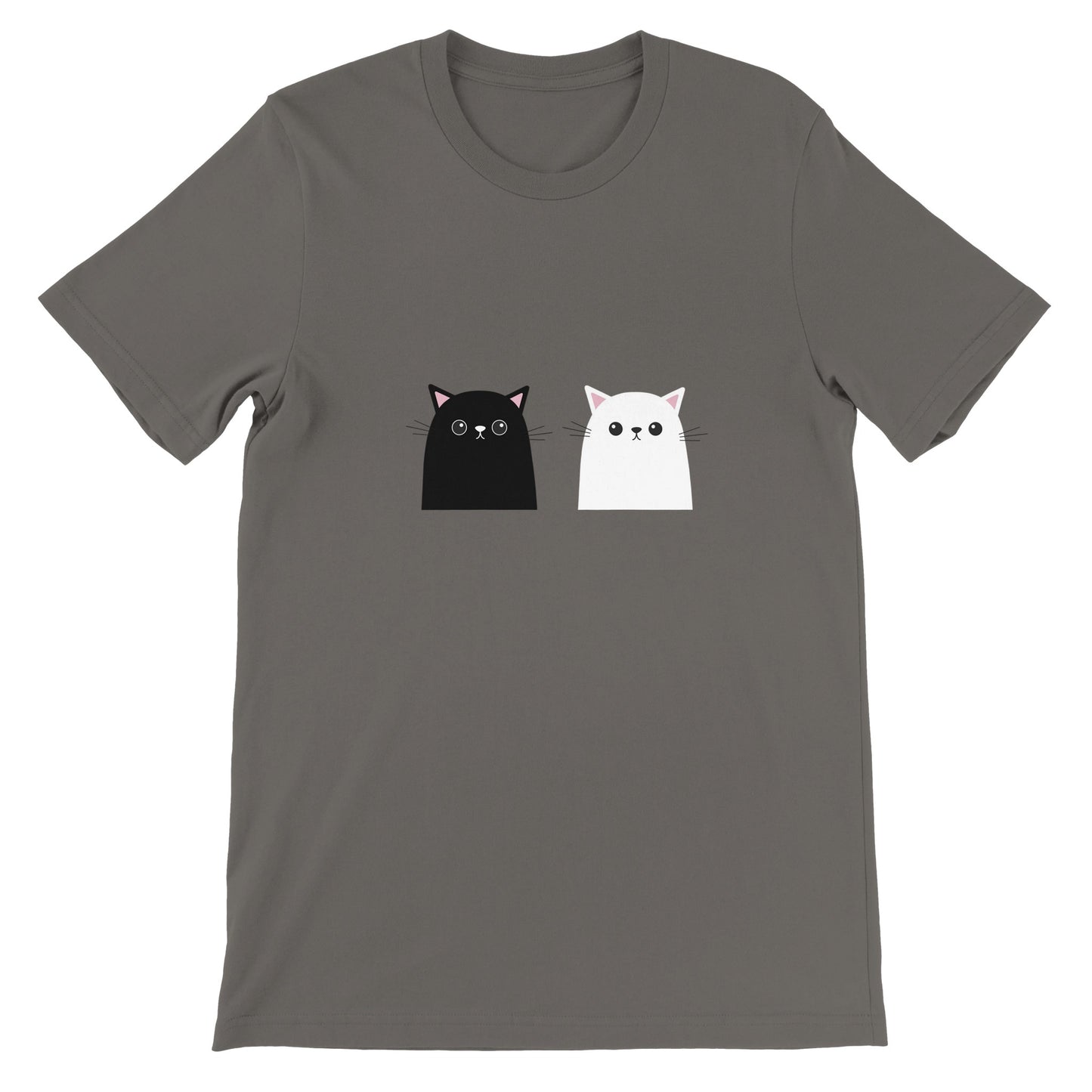 Budget Unisex Crewneck T-shirt/Black-&-White-Cat