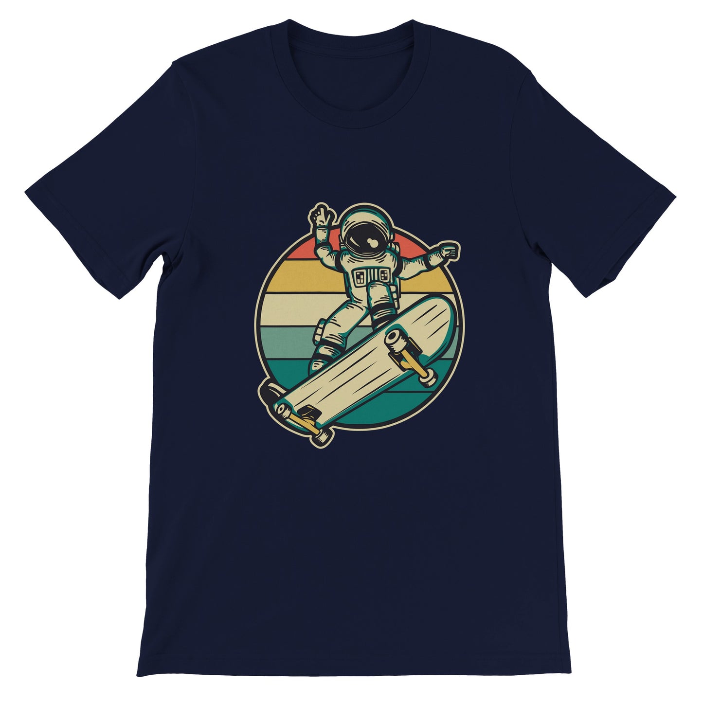 Budget Unisex Crewneck T-shirt/Astronaut-Skating-Retro