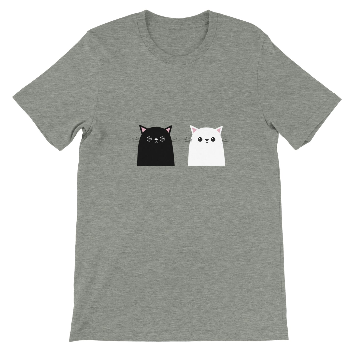 Budget Unisex Crewneck T-shirt/Black-&-White-Cat