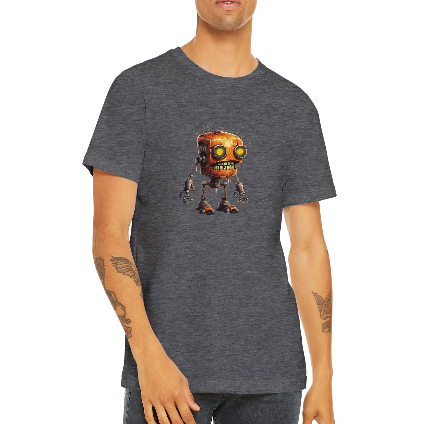 Budget Unisex Crewneck T-shirt/Creepy-Robot-Halloween