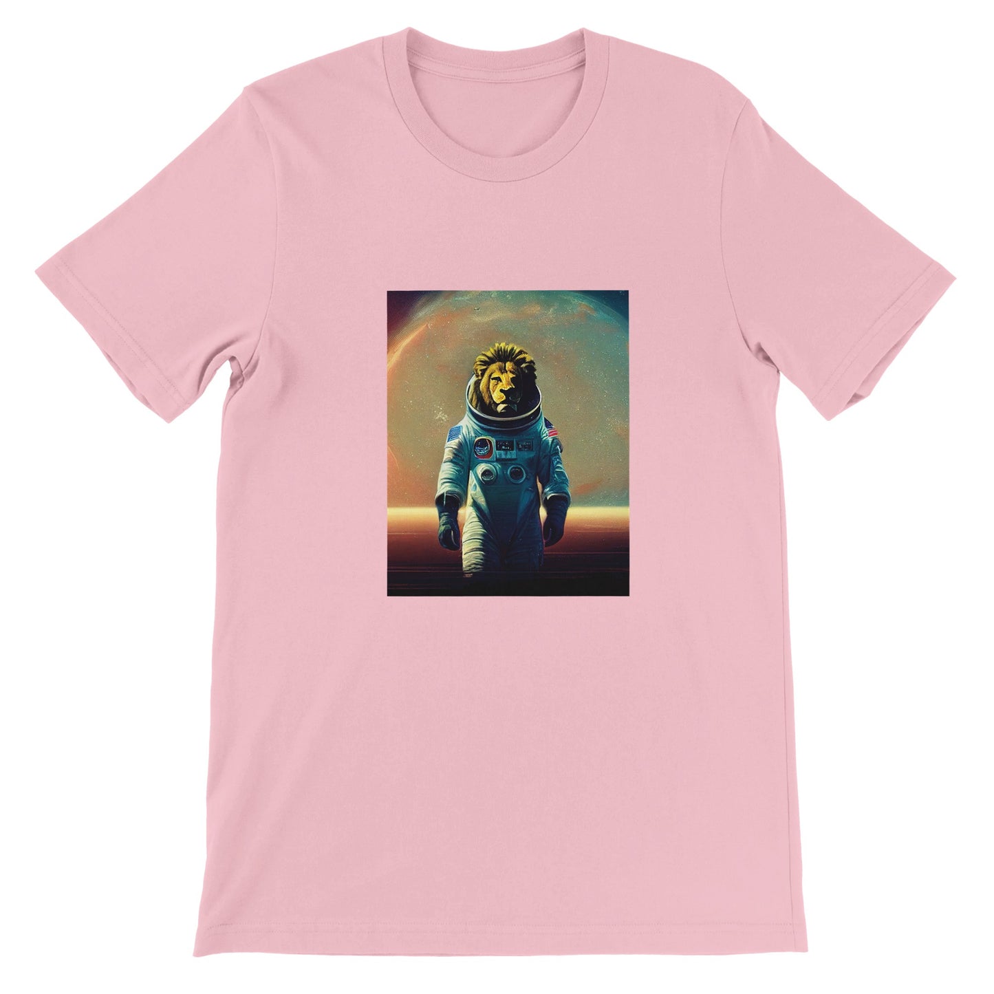 Budget Unisex Crewneck T-shirt/Lion-Astronaut