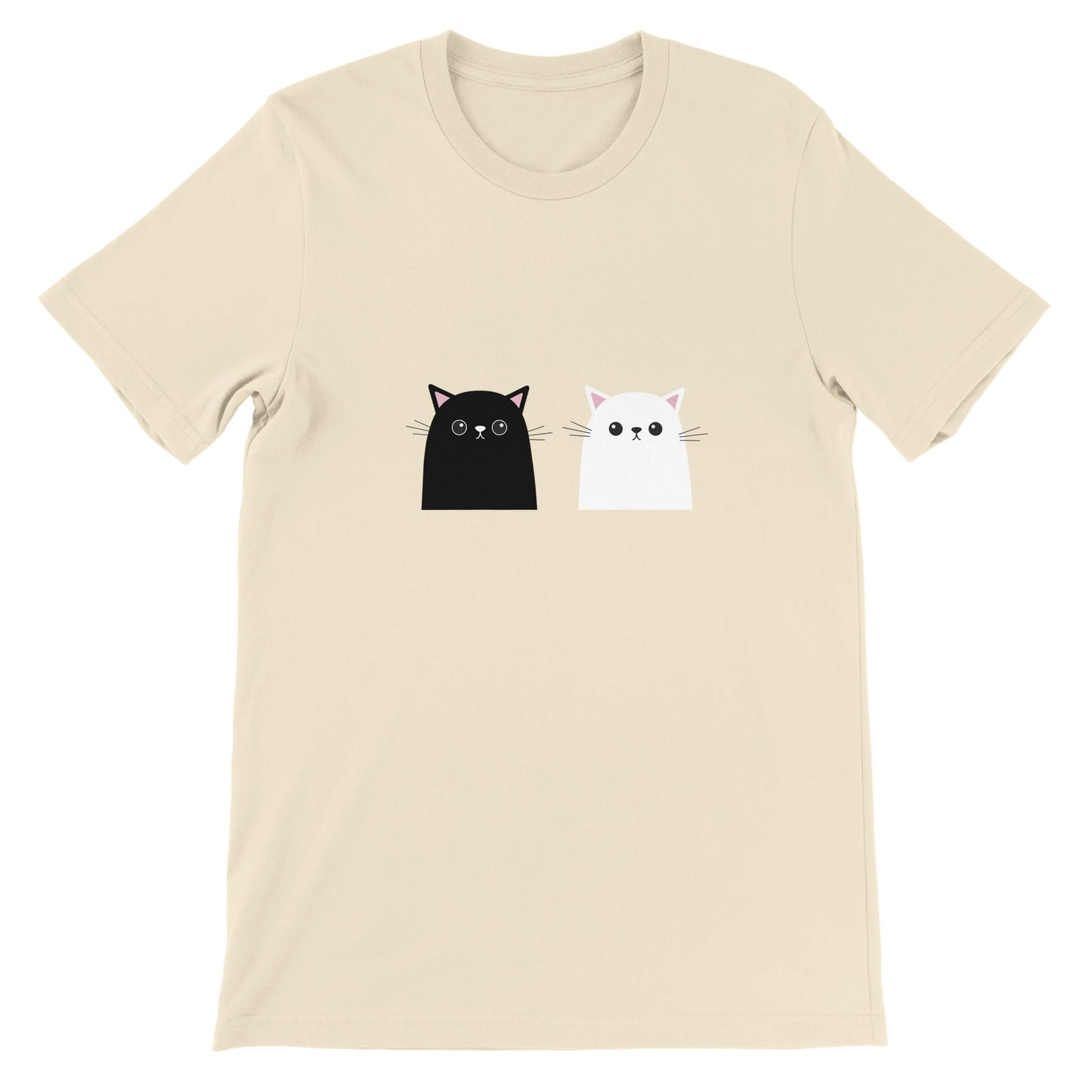 Budget Unisex Crewneck T-shirt/Black-&-White-Cat