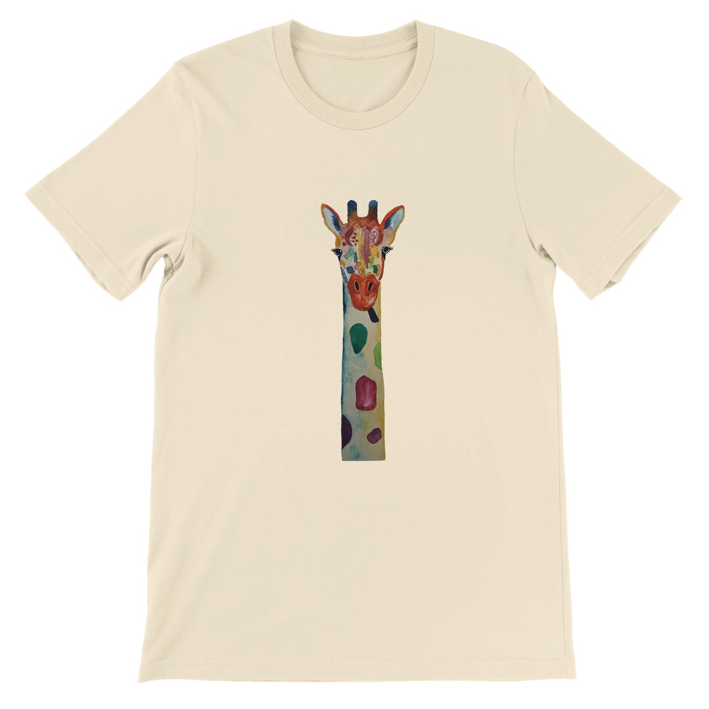 Budget Unisex Crewneck T-shirt/Giraffe-Watercolor