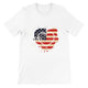budget Unisex Crewneck T-shirt/American-Vintage-Flag-Heart - Enet Images