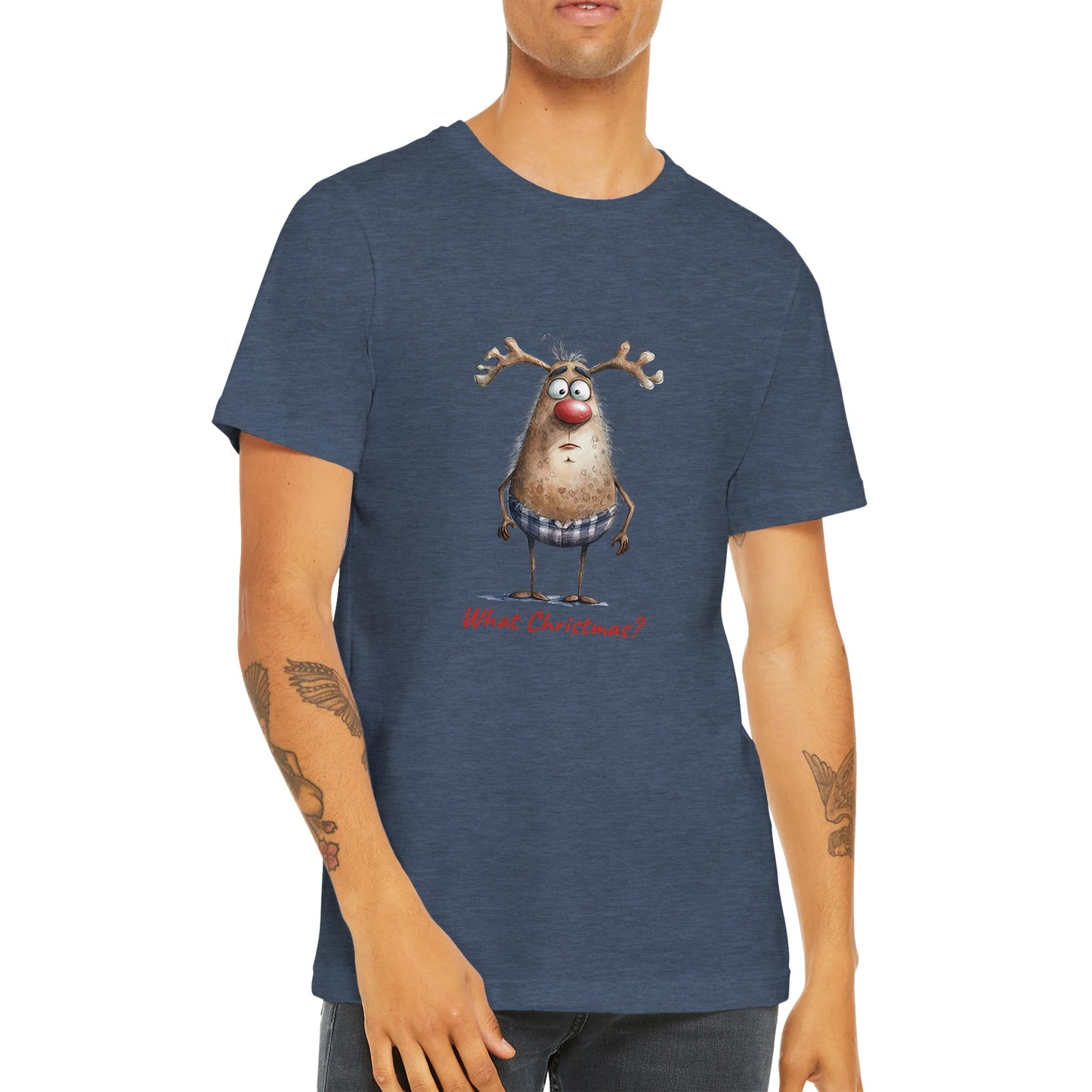 Budget Unisex Crewneck T-shirt/Deer-What-Christmas