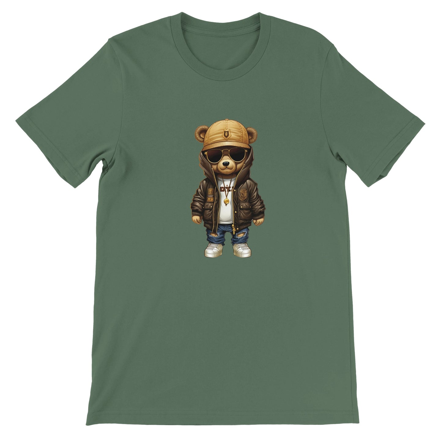 Budget Unisex Crewneck T-shirt/Teddy-Bear-Hip-Hop