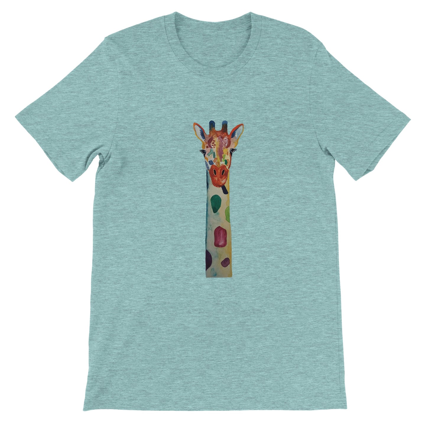 Budget Unisex Crewneck T-shirt/Giraffe-Watercolor