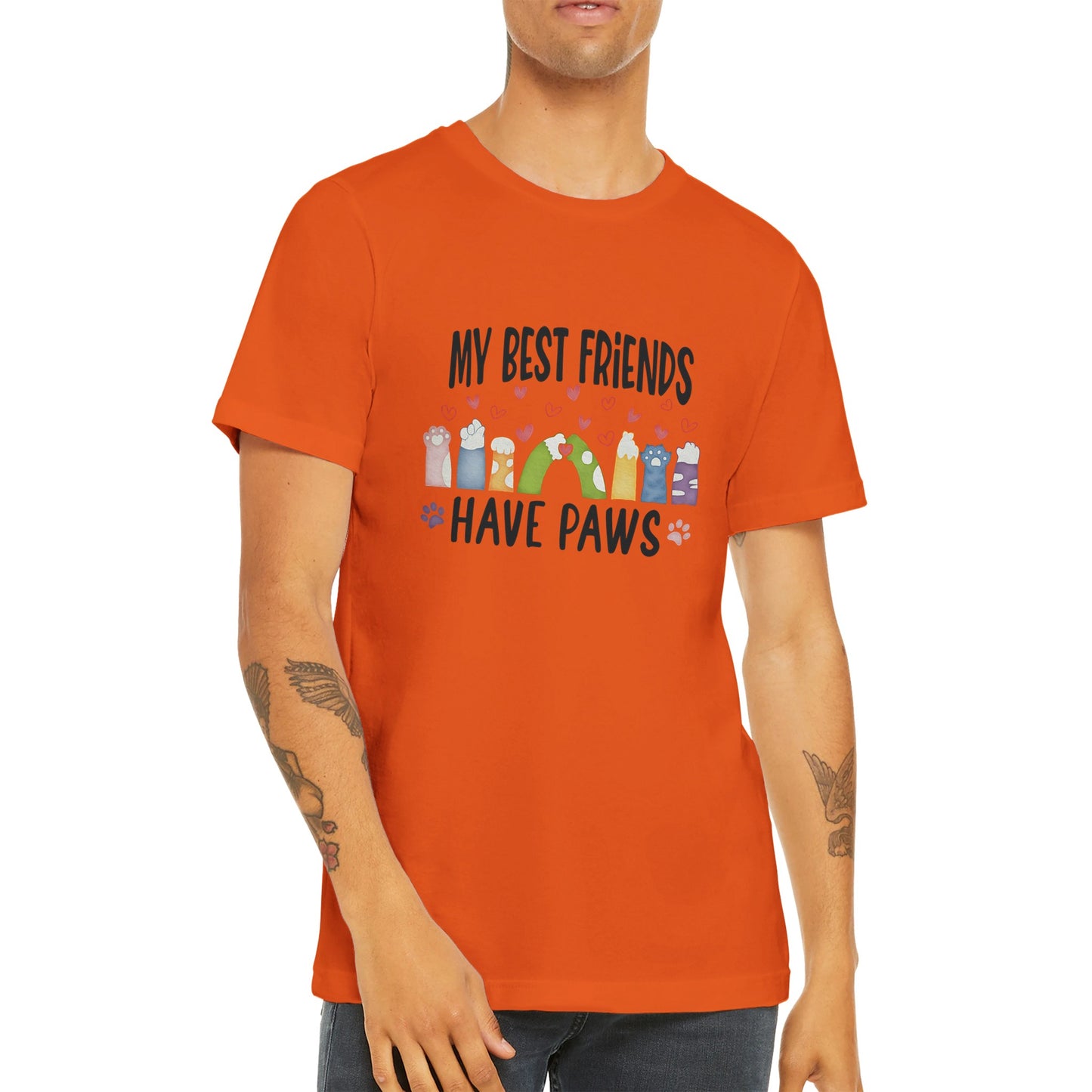 Budget Unisex Crewneck T-shirt/Best-Friends-Have-Paws