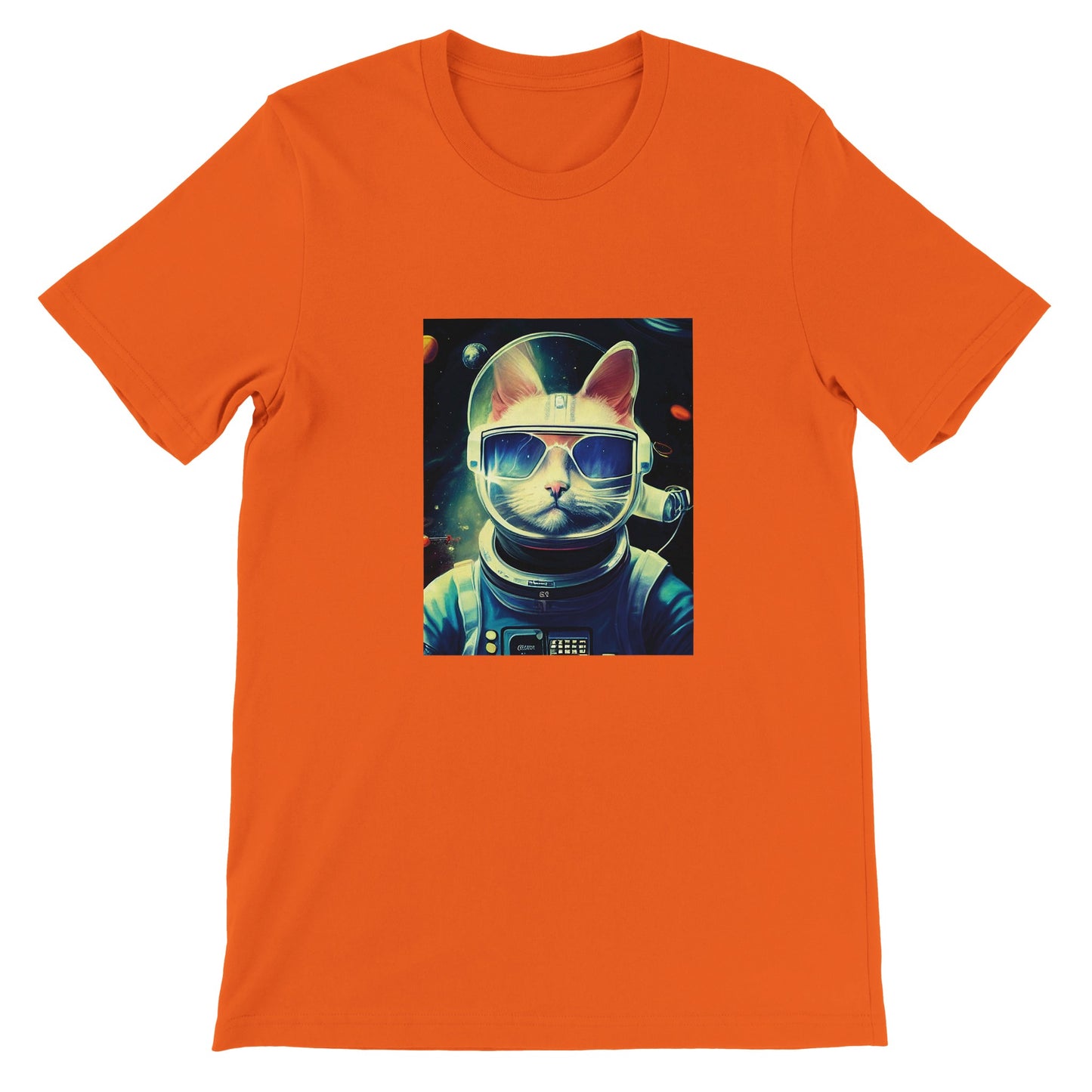 Budget Unisex Crewneck T-shirt/Cat-Astronaut