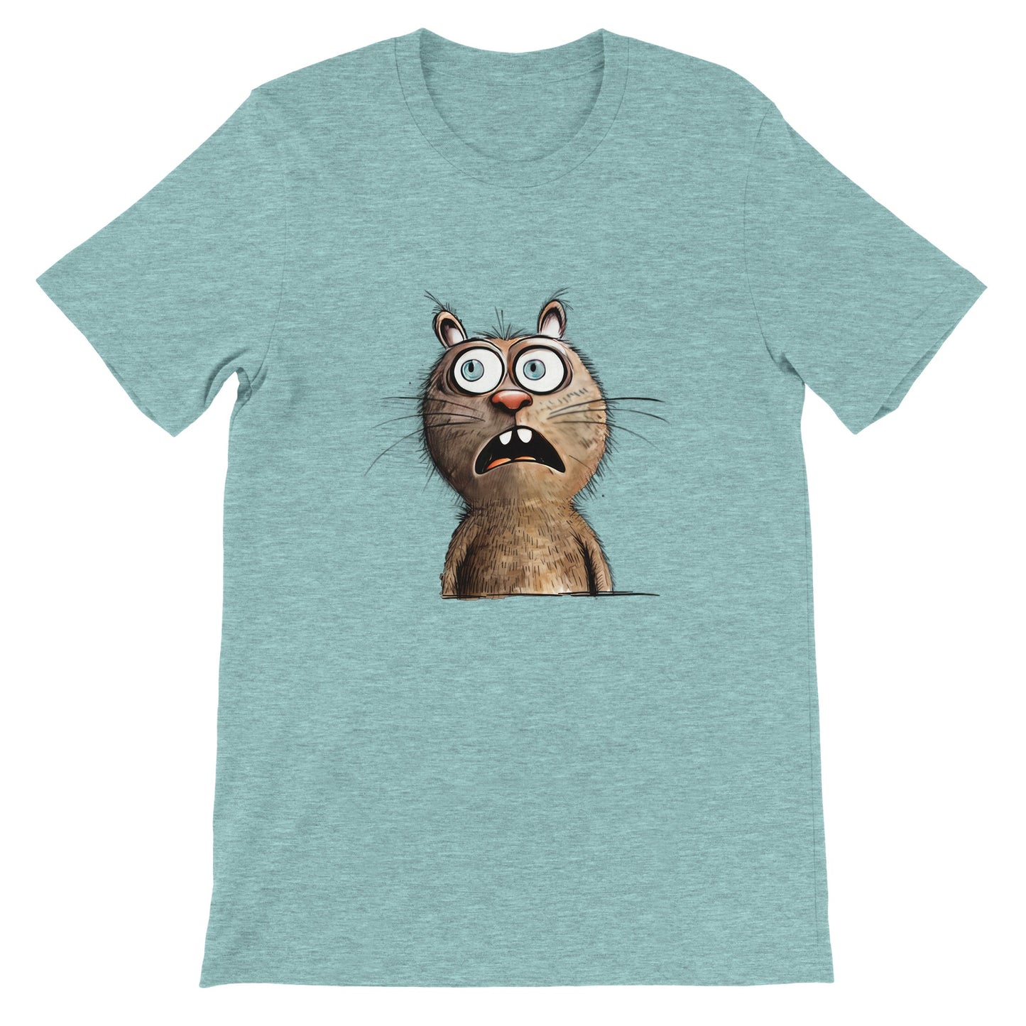 Budget Unisex Crewneck T-shirt/Funny-Cat-Face