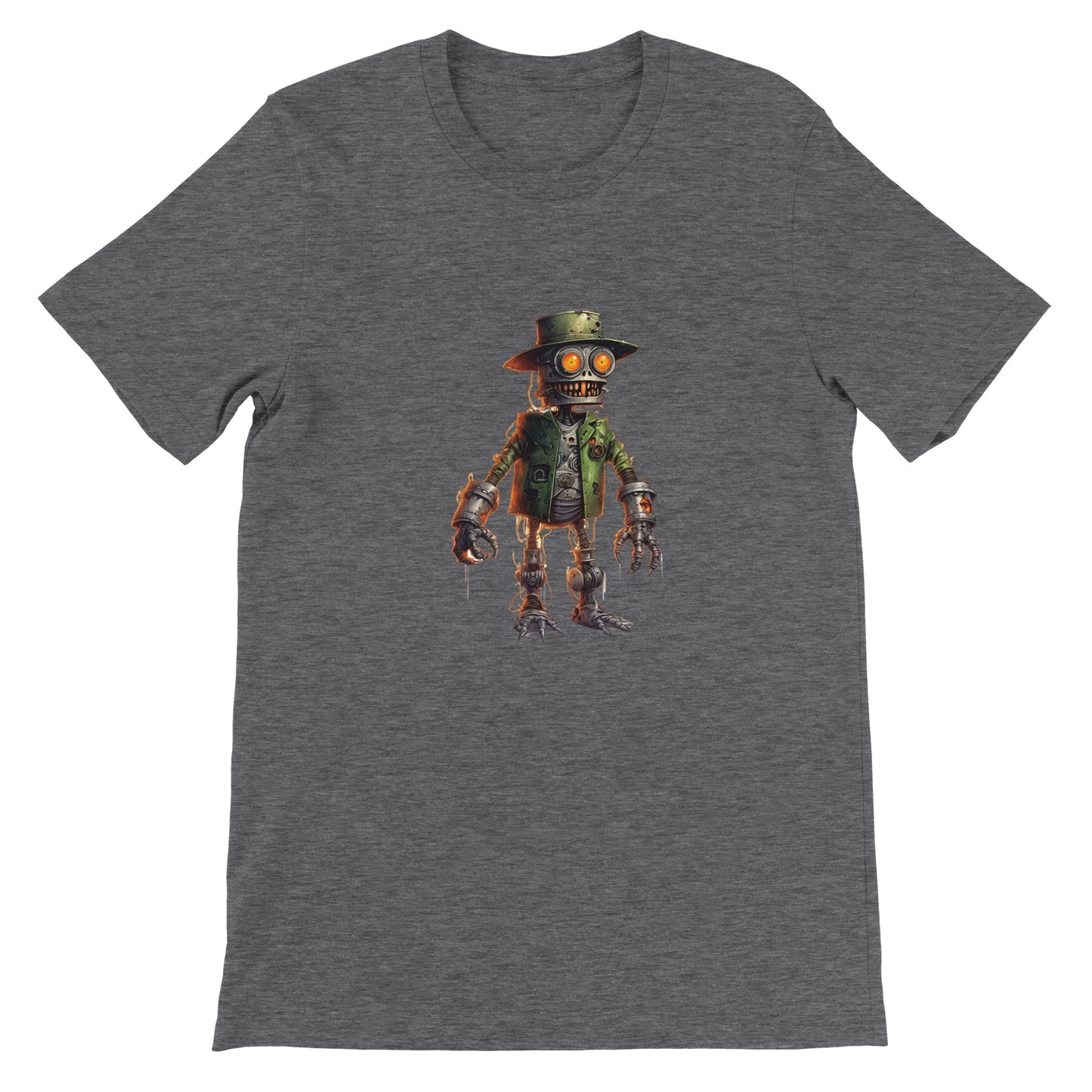 Budget Unisex Crewneck T-shirt/Creepy-Robot2-Halloween