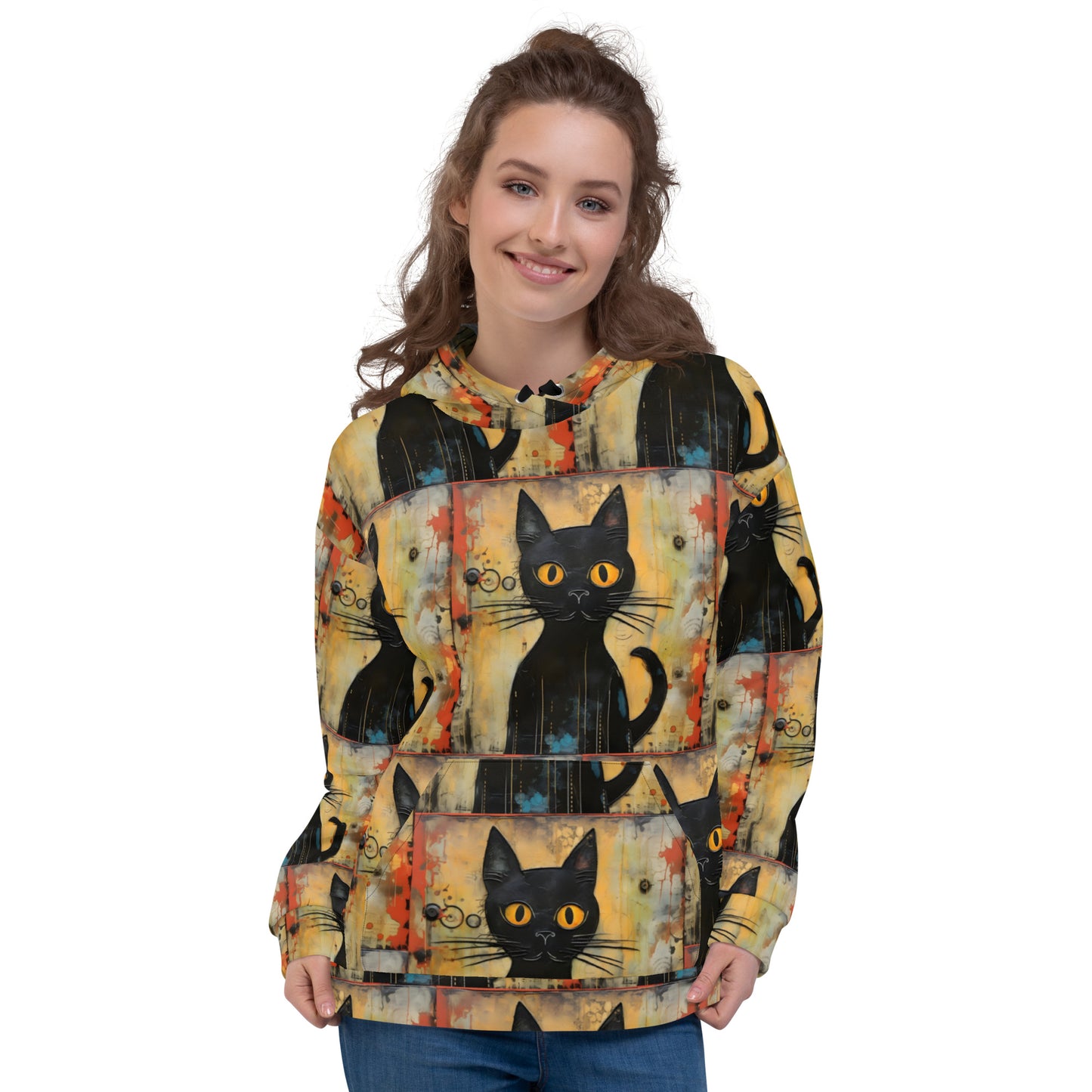 All-Over Print Unisex Hoodie/Funny-Creepy-Cat