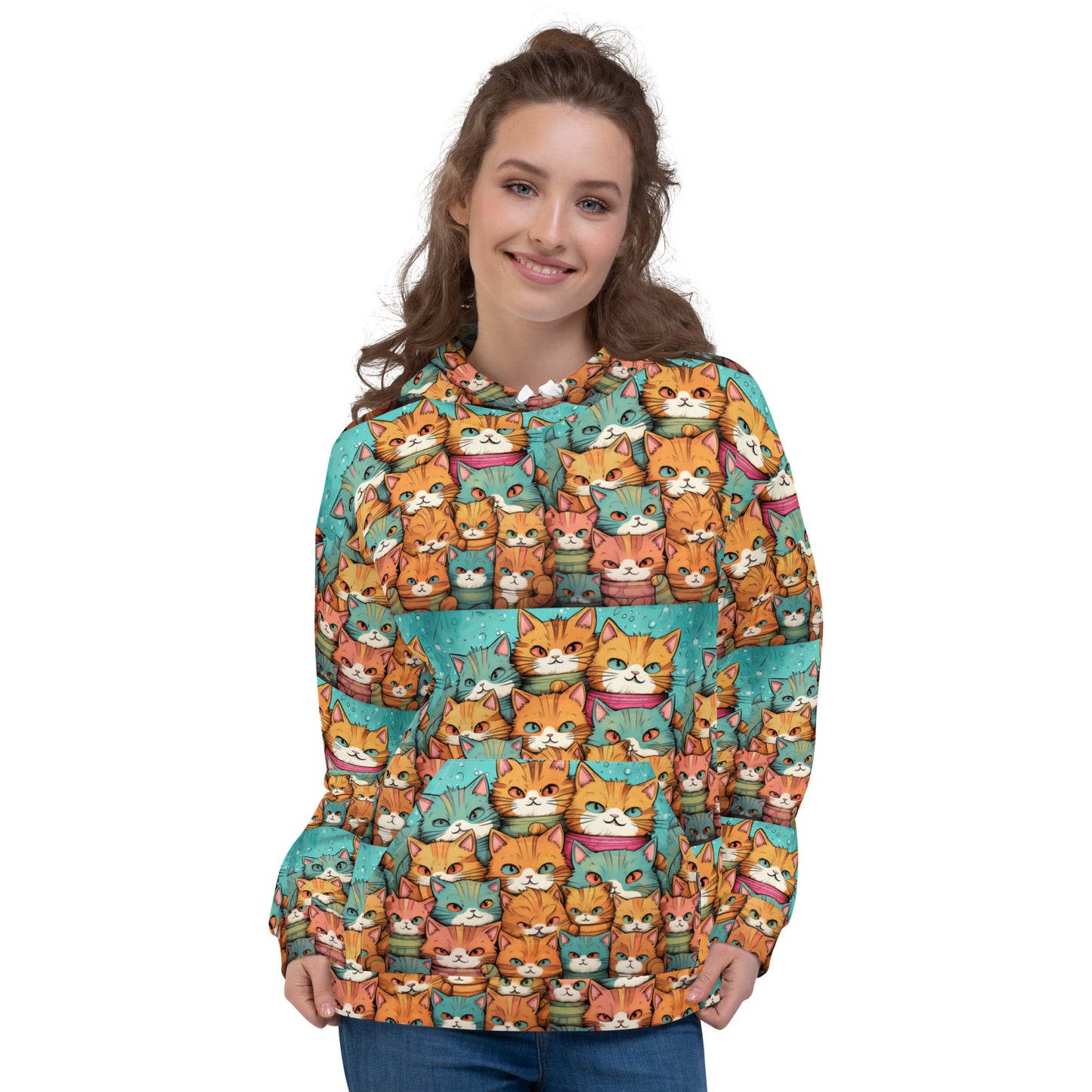 All-Over Print Unisex Hoodie/Crowd-Of-Cats