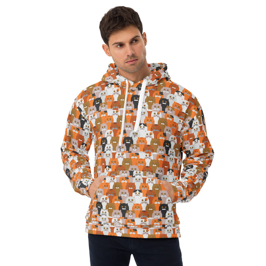 All-Over Print Unisex Hoodie/Crowd-Of-Funny-Cats