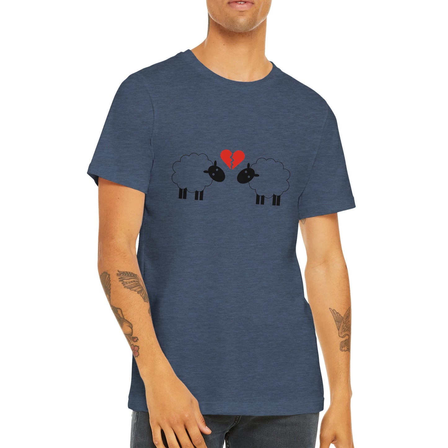 Budget Unisex Crewneck T-shirt/Sheep-Broken-Love