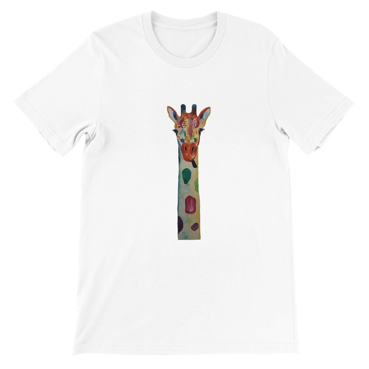 Budget Unisex Crewneck T-shirt/Giraffe-Watercolor