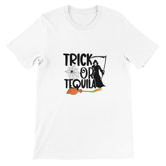 Günstiges Unisex-T-Shirt mit Rundhalsausschnitt/Trick-Or-Tequila