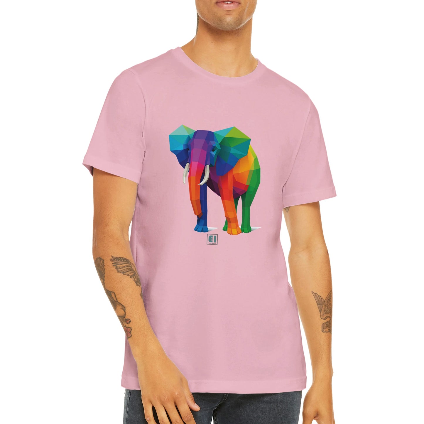 Budget Unisex Crewneck T-shirt/Elephant-Colorful