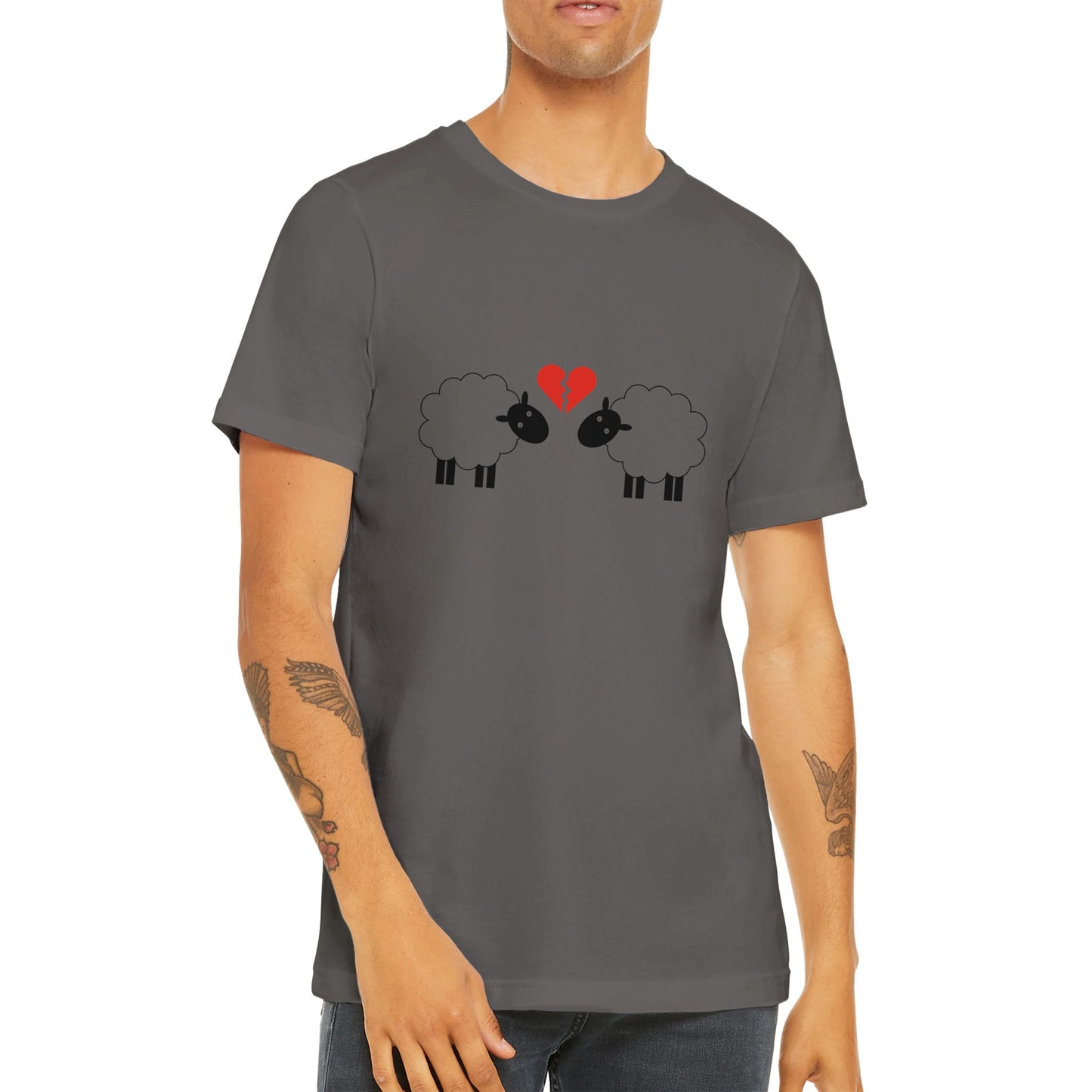 Budget Unisex Crewneck T-shirt/Sheep-Broken-Love