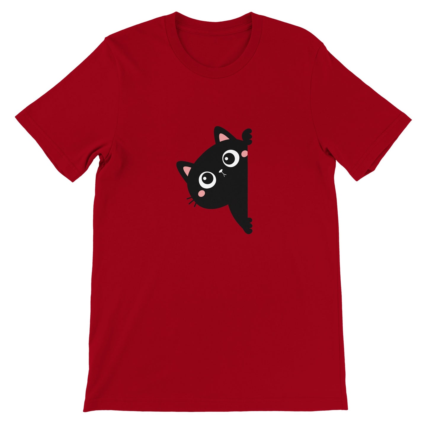 Budget Unisex Crewneck T-shirt/Black-Cat-Hiding