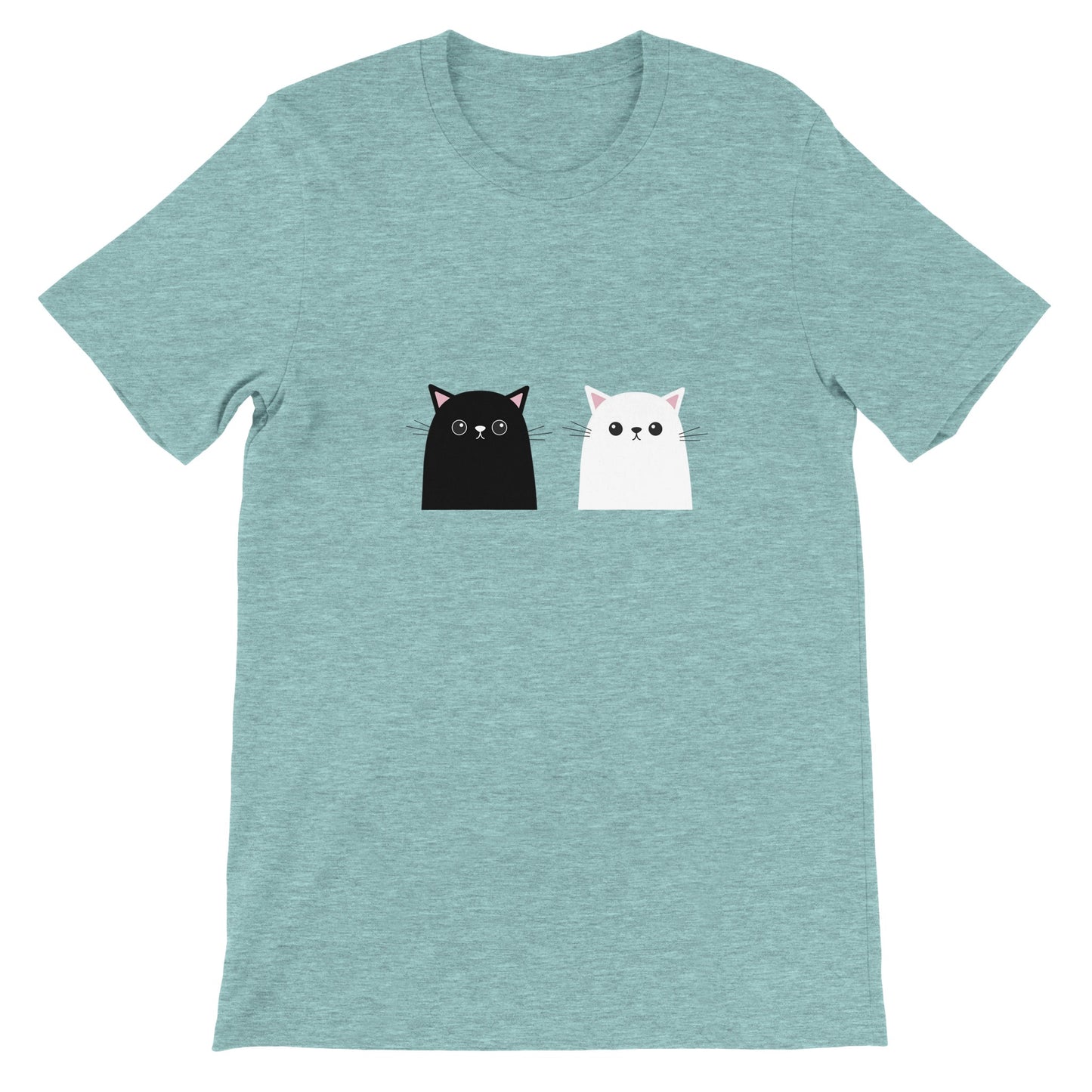 Budget Unisex Crewneck T-shirt/Black-&-White-Cat