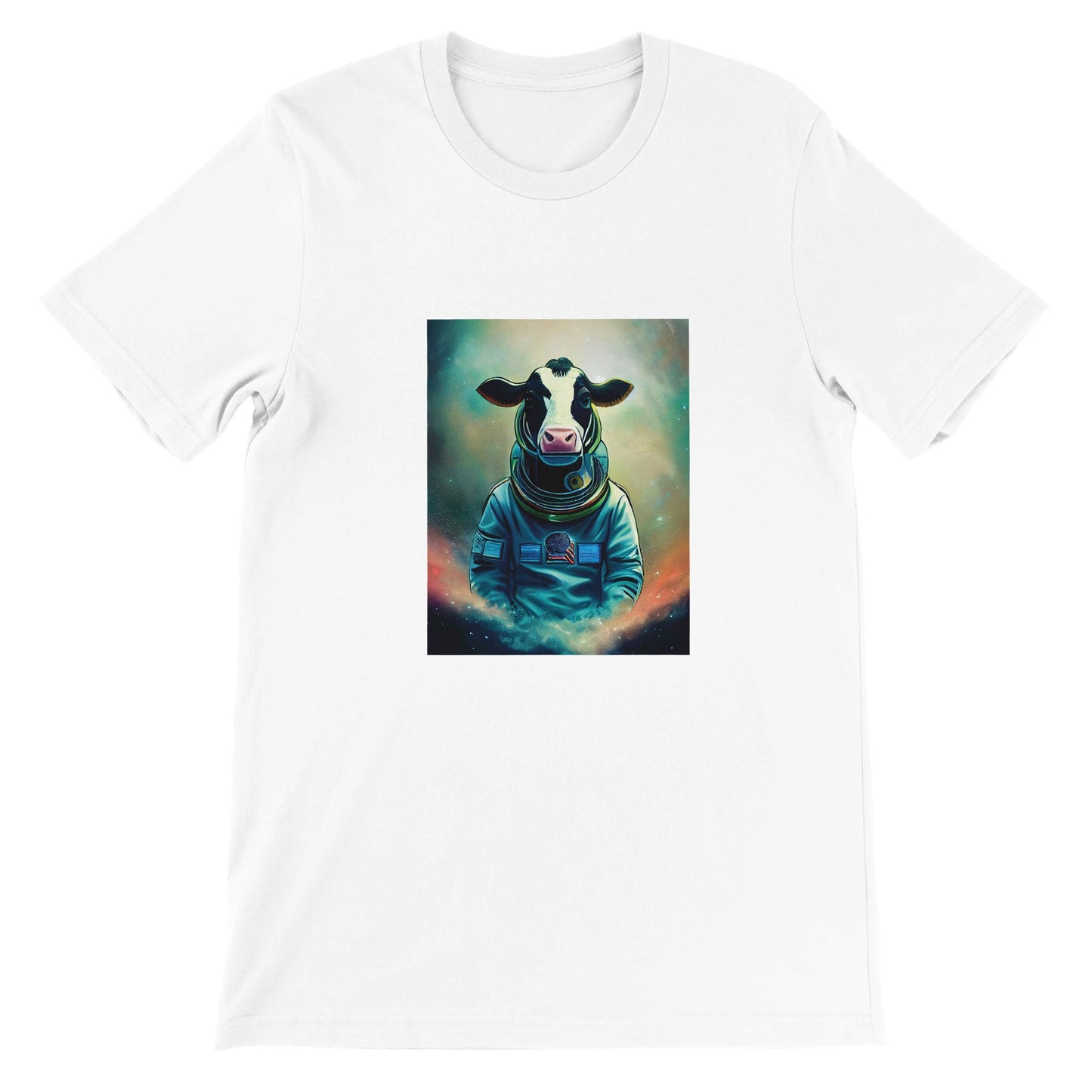 Budget Unisex Crewneck T-shirt/Cow-Astronaut