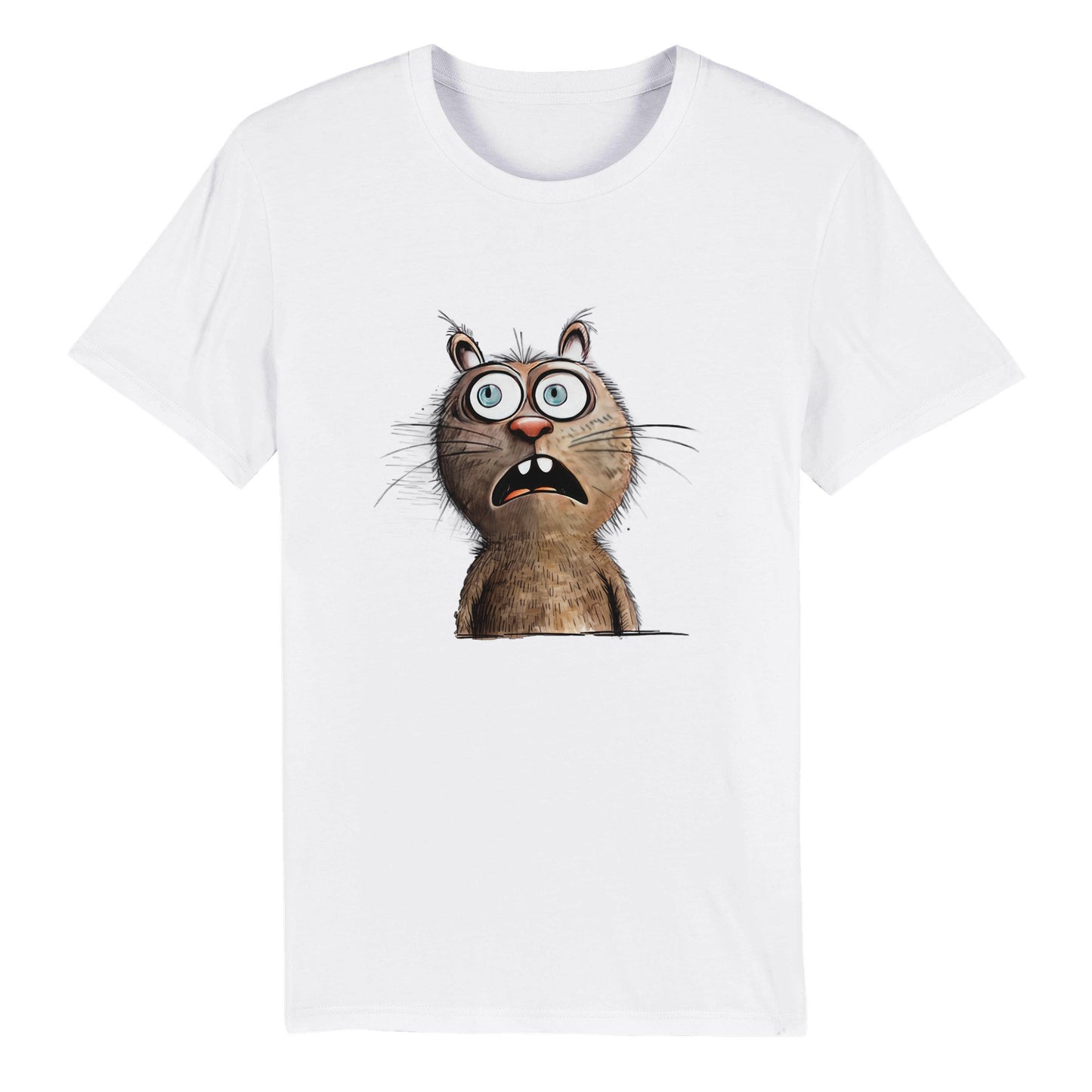 100% Organic Unisex T-shirt/Funny-Cat-Face