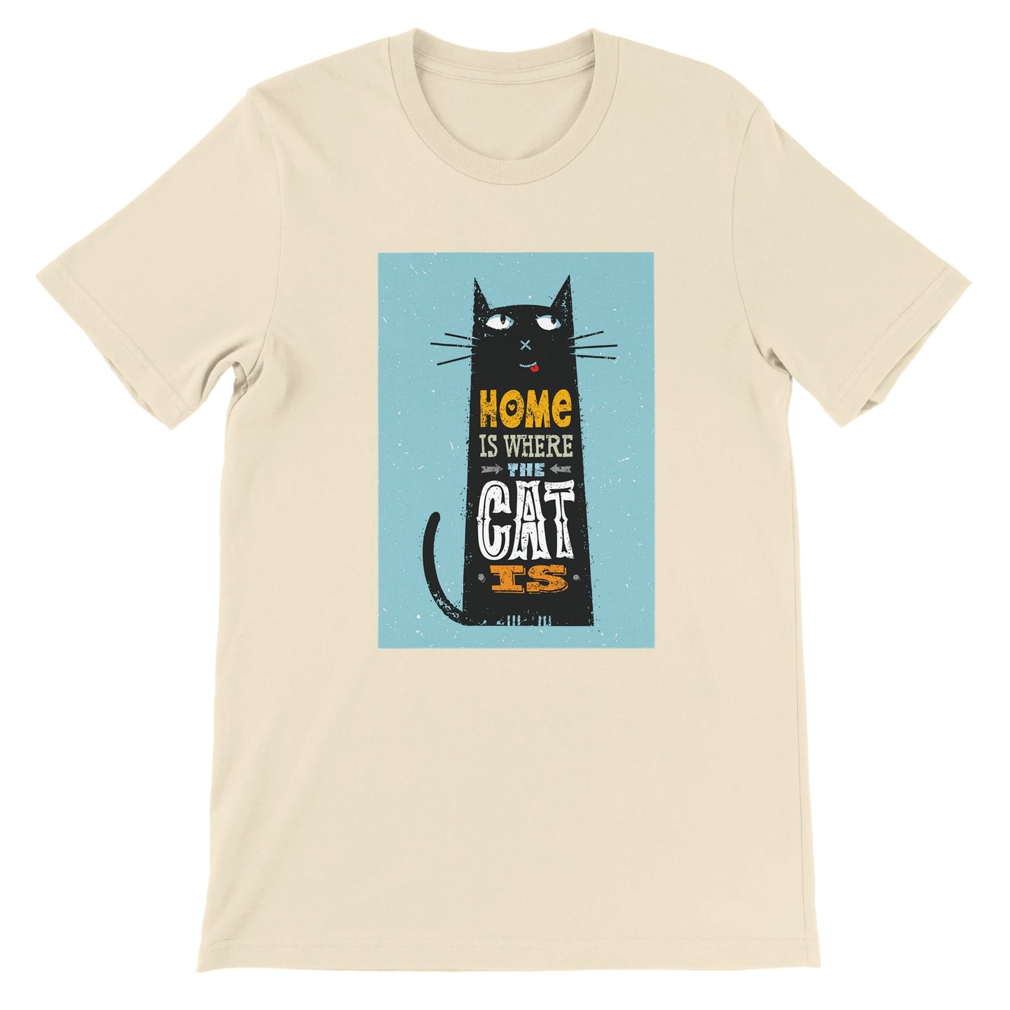 Budget Unisex Crewneck T-shirt/Home-Is-Where-The-Cat-Is